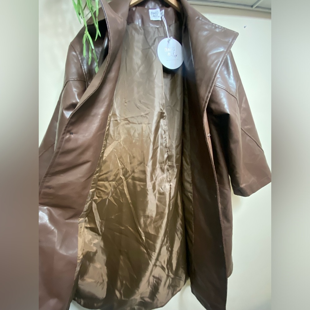 Princess Polly Brown Trench Coat - Picture 8 of 13
